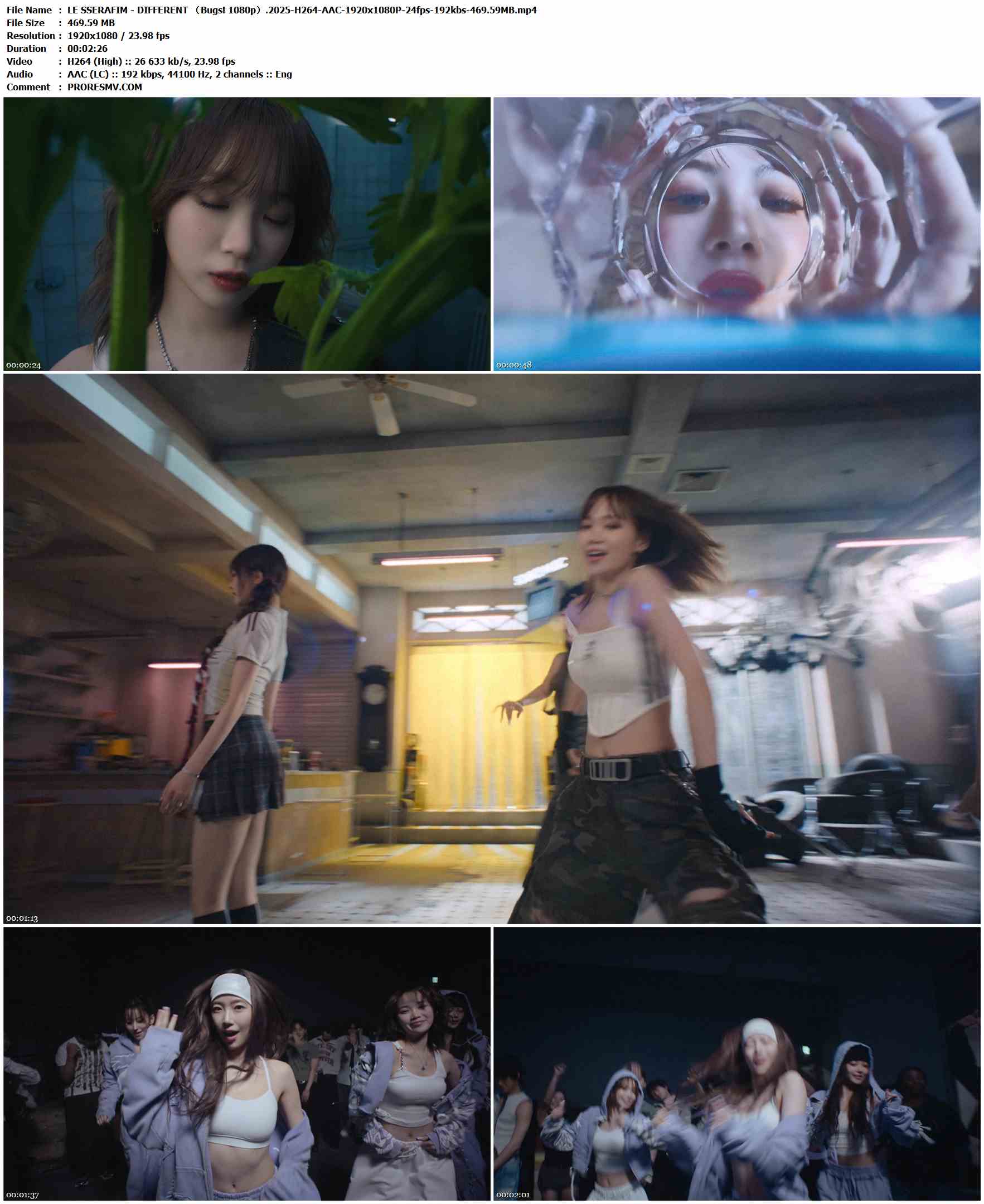 LE SSERAFIM - DIFFERENT （Bugs! 1080p）.2025-H264-AAC-1920x1080P-24fps-192kbs-469.59MB官方MV_高清MV
